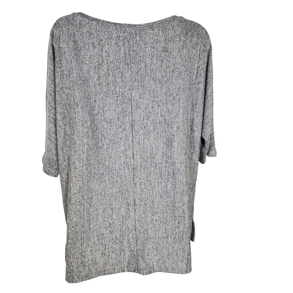 Banana Republic Women Top Small Luxespun Boat Neck Short Dolman Sleeve Gray Marl - Picture 2 of 10